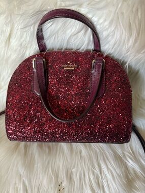 kate spade wine Glitter Dome Satchel